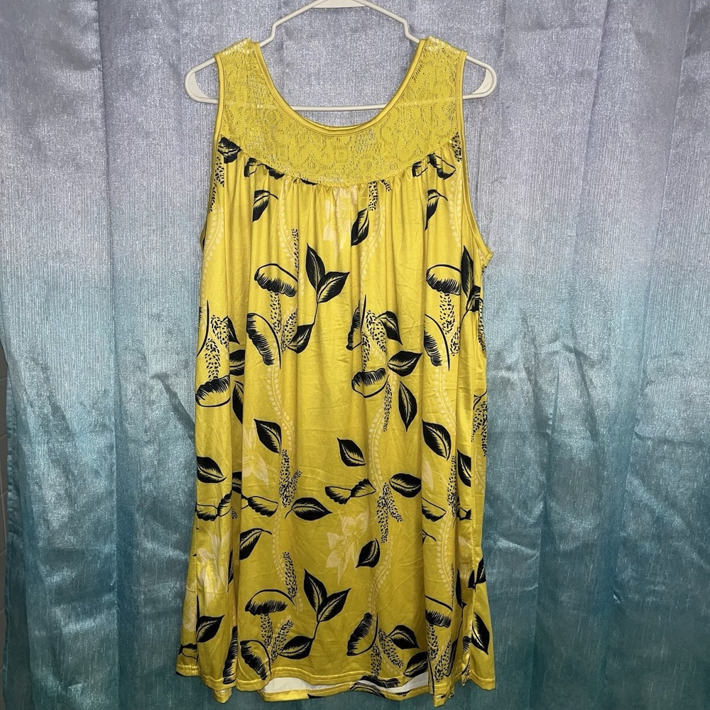 Women's Lemon Lace Sleeveless Yellow Midi Dress 3XL (18)